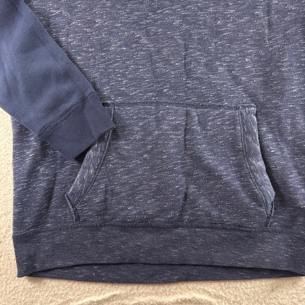 Hollister Hoodie Mens Medium Navy Blue Raglan Graphic California Logo Sweat Y2K - Picture 8 of 9